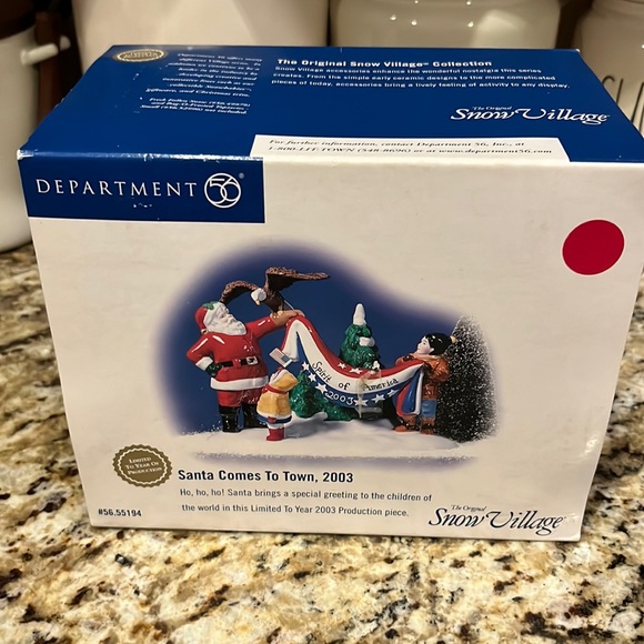 Department 56 Other - Department 56 Santa Comes To Town 2003 #56.55194 New in Box Dept Christmas